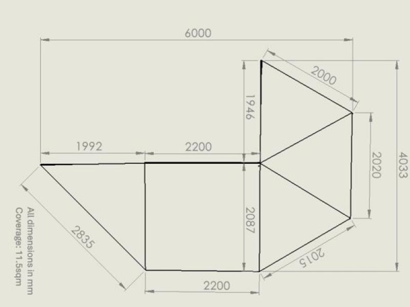 Darche 270 Freestanding Led Awning RHS