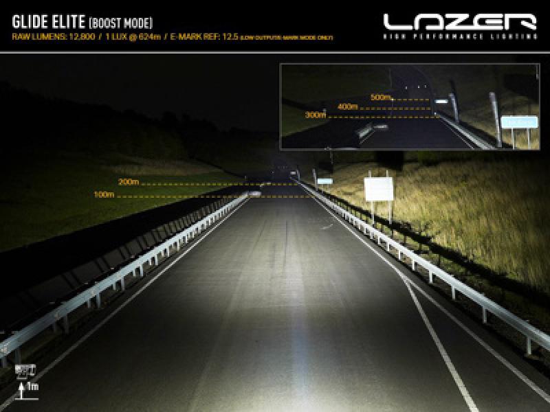 Lazer Lamps Glide-18 Elite Schwarz mit Positionslicht