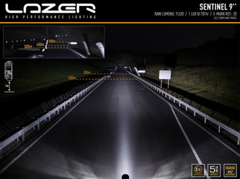 Preview: Lazer Lamps Sentinel 9" Standard in Weiß mit Positionslicht