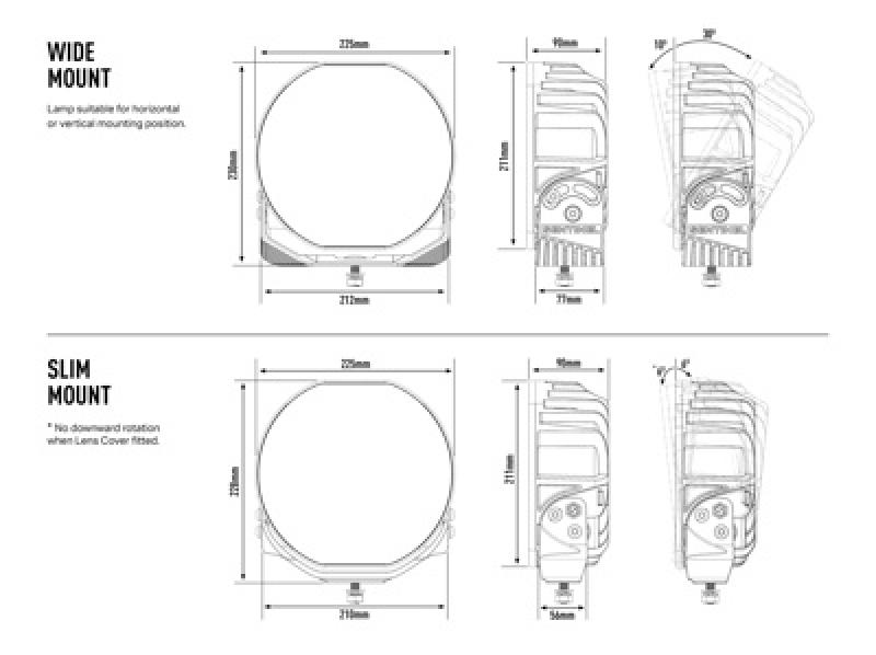Preview: Lazer Lamps Sentinel 9" Standard in Weiß mit Positionslicht