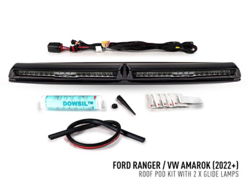 Lazer Lamps Roof Pods Ford Ranger & VW Amarok (23+) inkl. 2x Glide-18, schwarz