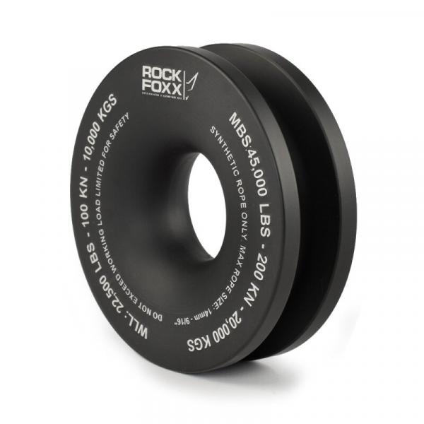 Rockfoxx Bergungsring 10T, Aluminium Umlenkrolle für Kunststoffseil & Softschäkel