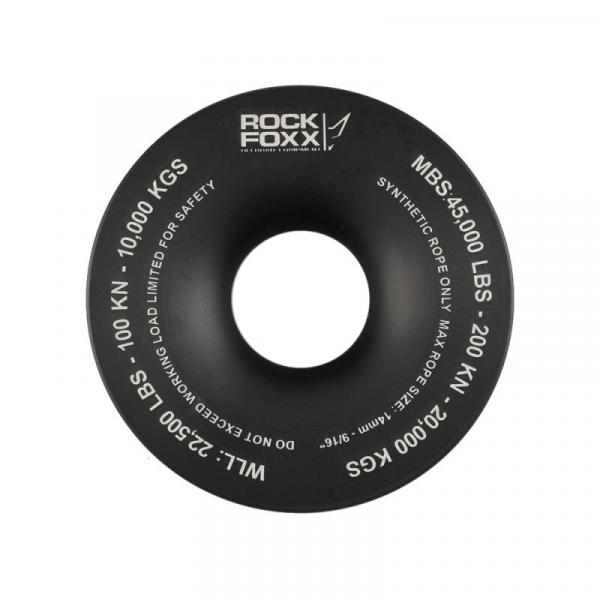 Preview: Rockfoxx Bergungsring 10T, Aluminium Umlenkrolle für Kunststoffseil & Softschäkel