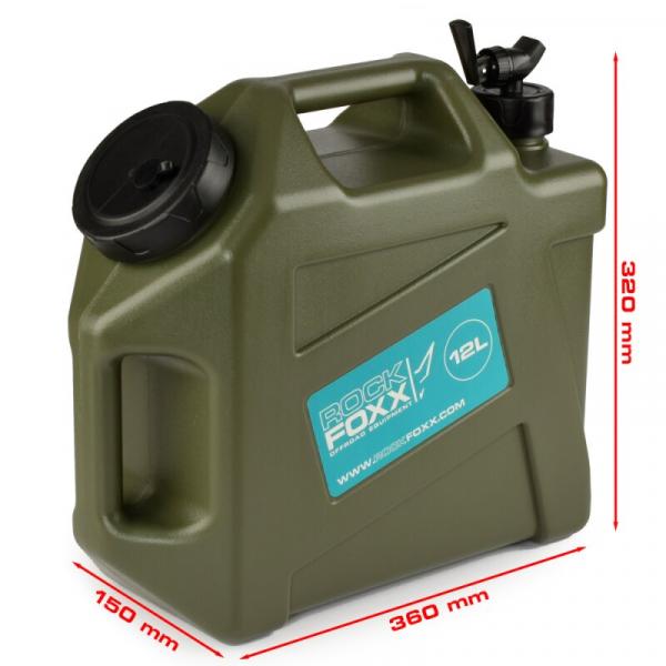 Rockfoxx Wasserkanister mit Zapfhahn, 12L, Army Grün