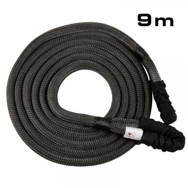 Preview: Rockfoxx Kinetisches Bergeseil, 9m x 38mm, 30t Bruchlast, elastisches Abschleppseil