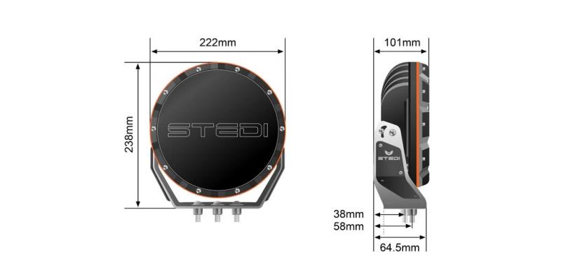 STEDI Type-X™ Sport 8,5 LED Driving Lights (1 Stück)