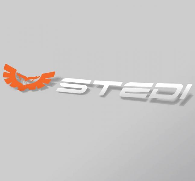 STEDI Sticker - Weiß/Orange klein
