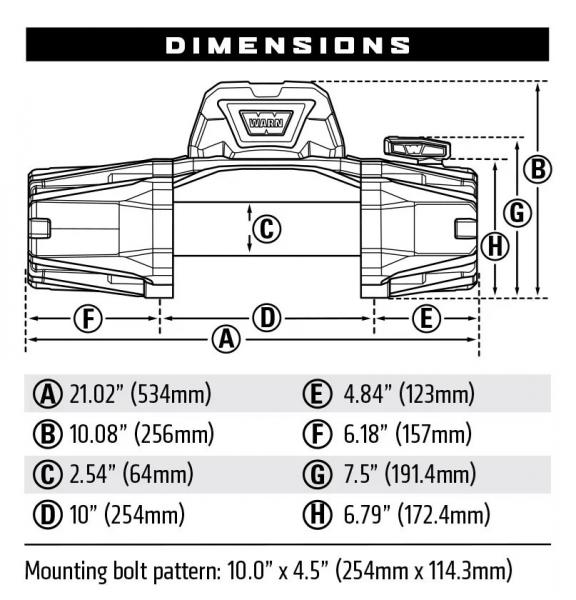 WARN Seilwinde VR EVO 8 12V 3.630 kg Zugkraft, Stahlseil