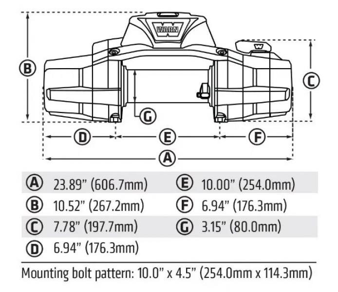 WARN Seilwinde ZEON XD 10 12V 4.535 kg Zugkraft inkl. Kunststoffseil