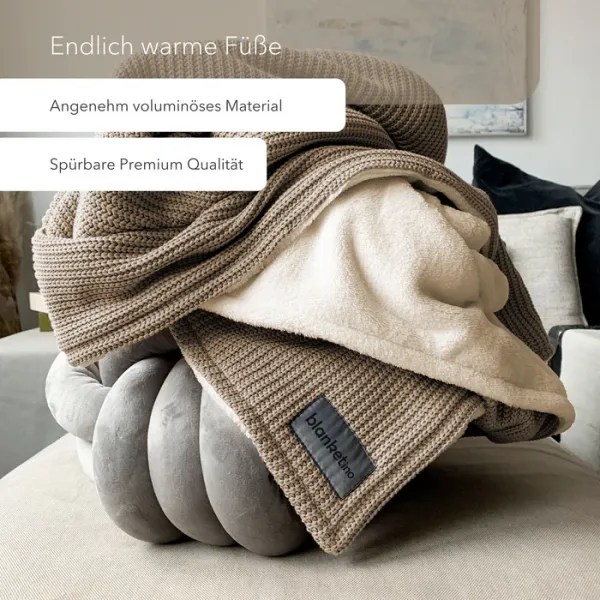 Preview: Blanketino Kuscheldecke Baumwollstrick