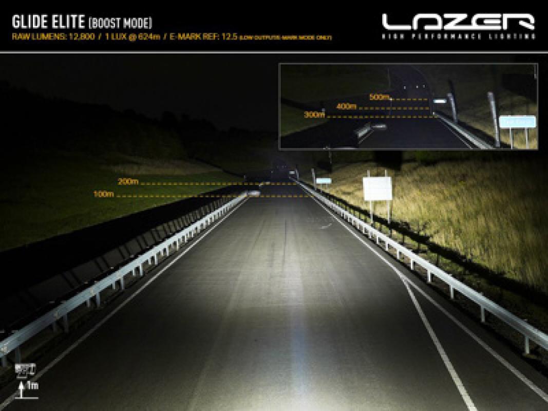 Lazer Lamps Glide-18 Elite Schwarz mit Positionslicht