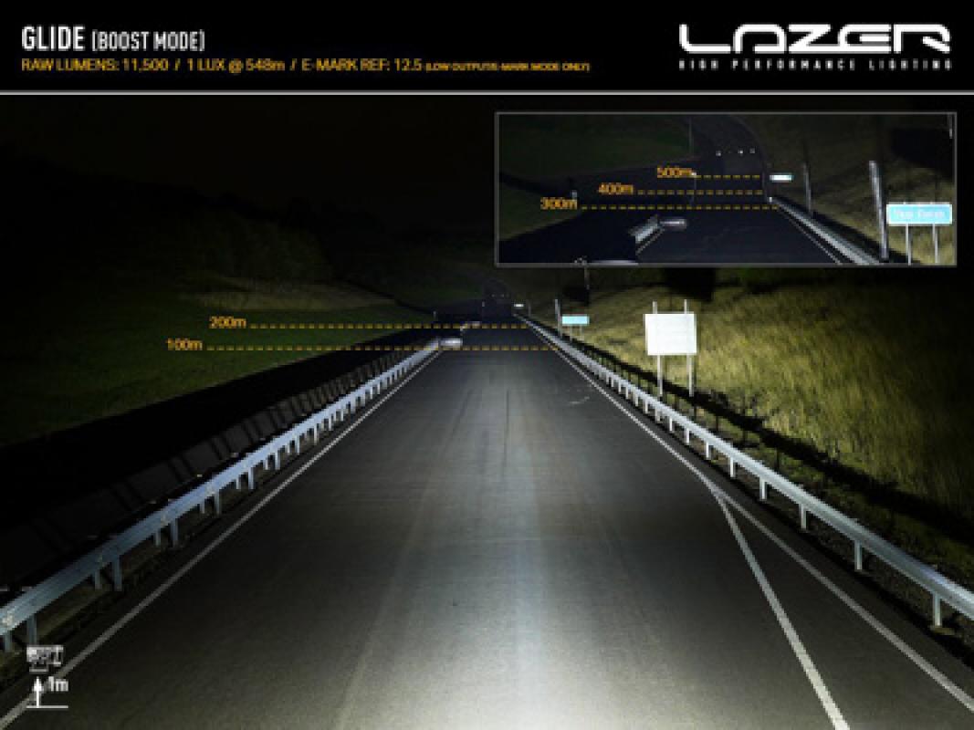 Lazer Lamps Glide-18 Standard Schwarz mit Positionslicht