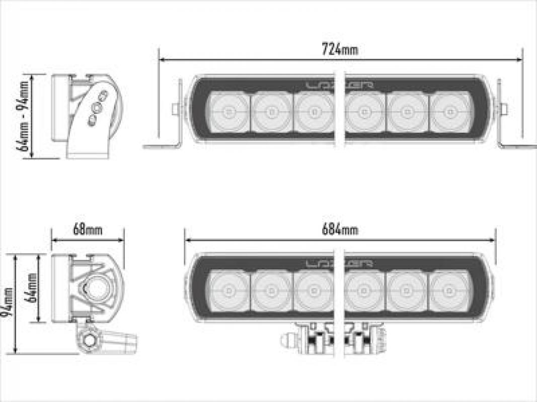 Lazer Lamps T16 Evolution LED-Scheinwerfer Schwarz