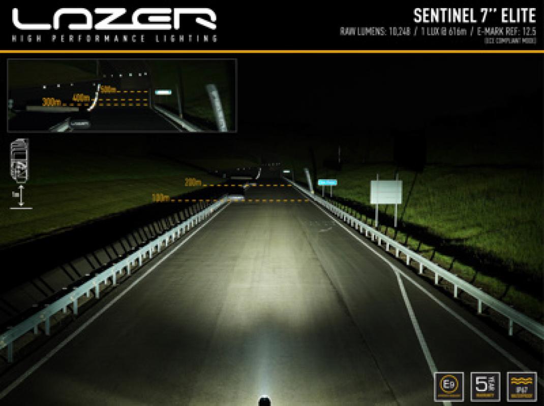 Lazer Lamps Sentinel 7" Elite in Weiß mit Positionslicht