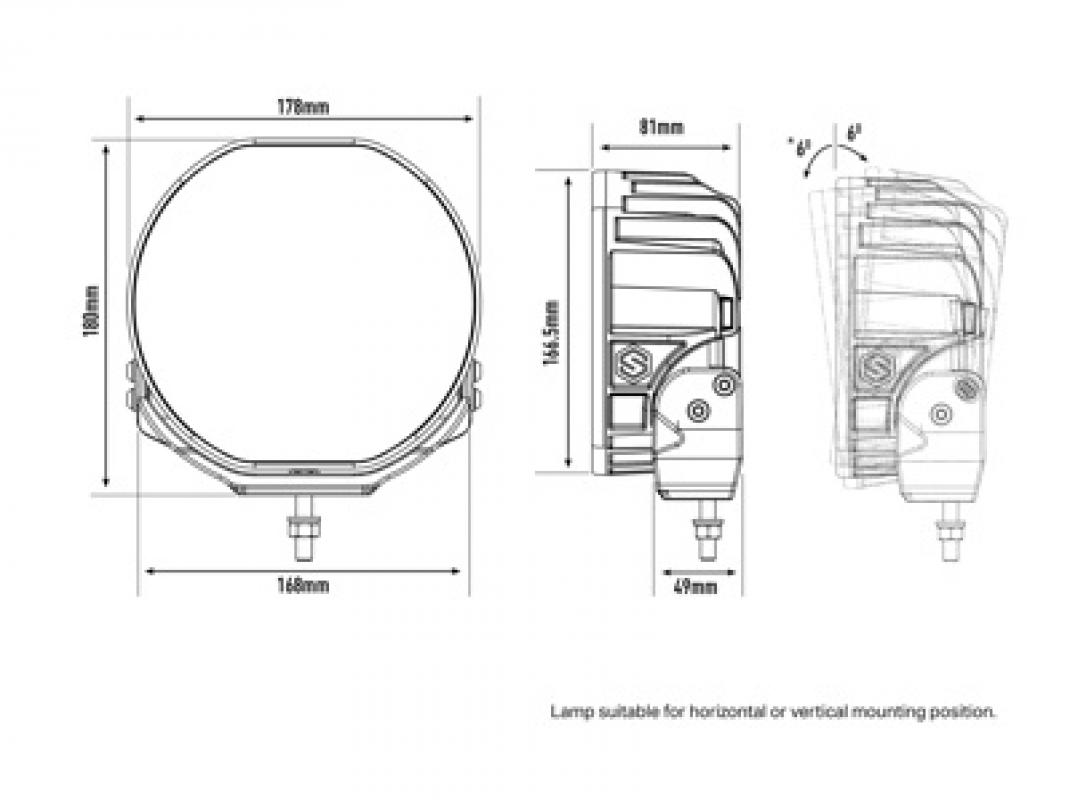 Lazer Lamps Sentinel 7" Elite in Weiß mit Positionslicht