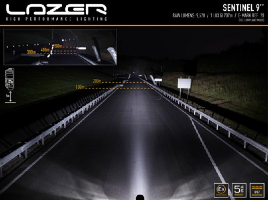 Lazer Lamps Sentinel 9" Standard in Weiß mit Positionslicht