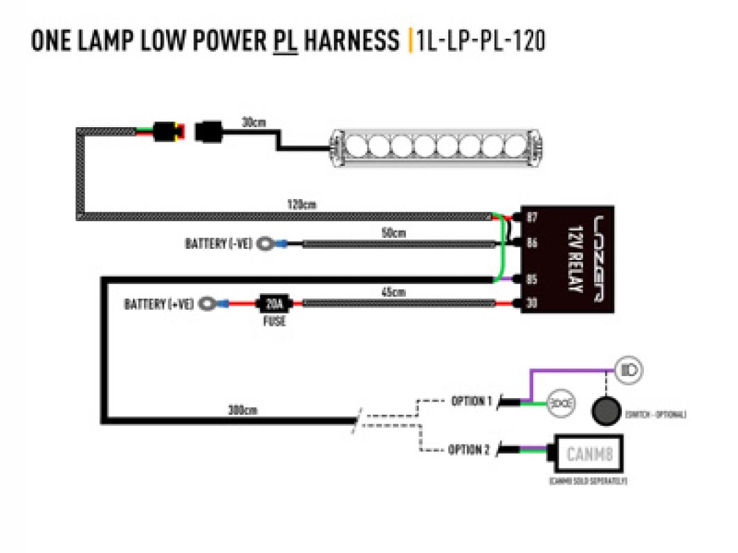 Lazer Lamps Kabelsatz Single-Lamp Harness (Low Power with Position Light)