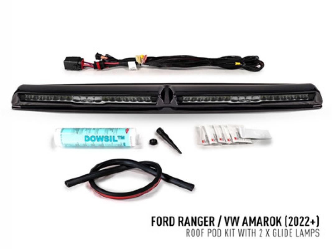 Lazer Lamps Roof Pods Ford Ranger & VW Amarok (23+) inkl. 2x Glide-18, schwarz