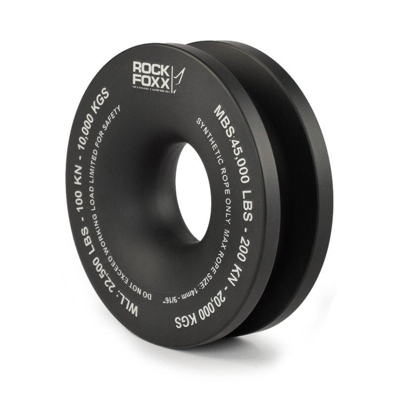 Rockfoxx Bergungsring 10T, Aluminium Umlenkrolle für Kunststoffseil & Softschäkel
