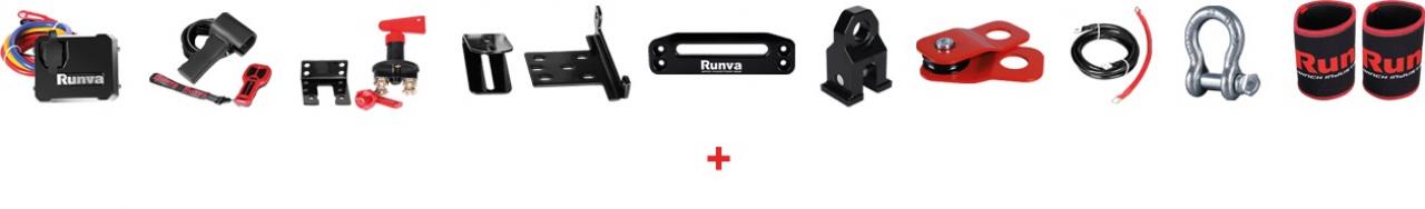 Runva - 11XP Premium 12V Seilwinde mit Syntethik Seil inkl. Zubehör