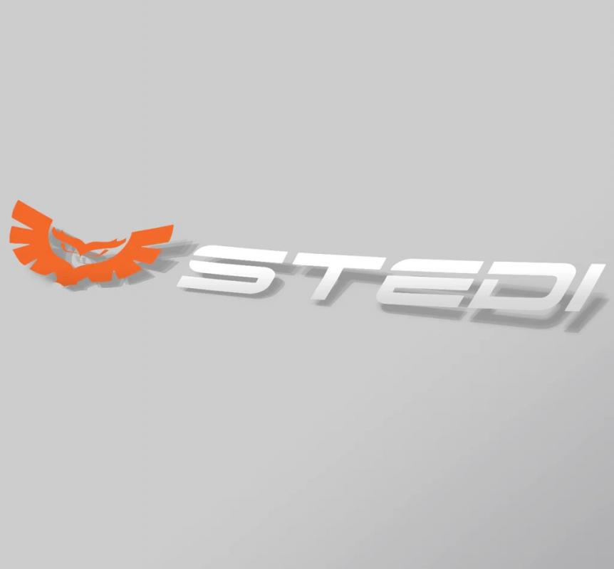 STEDI Sticker - Weiß/Orange groß