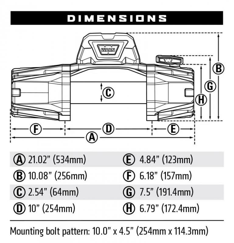 WARN Seilwinde VR EVO 8 12V 3.630 kg Zugkraft, Stahlseil
