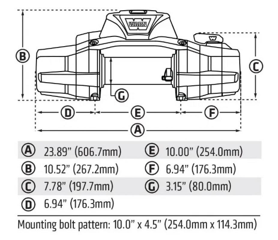 WARN Seilwinde ZEON XD 10 12V 4.535 kg Zugkraft inkl. Kunststoffseil